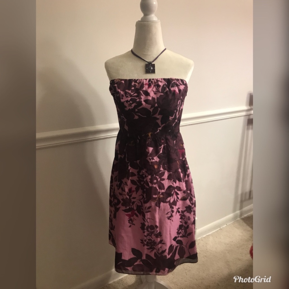 The Limited Strapless Mauve, Pink and Purple Dress